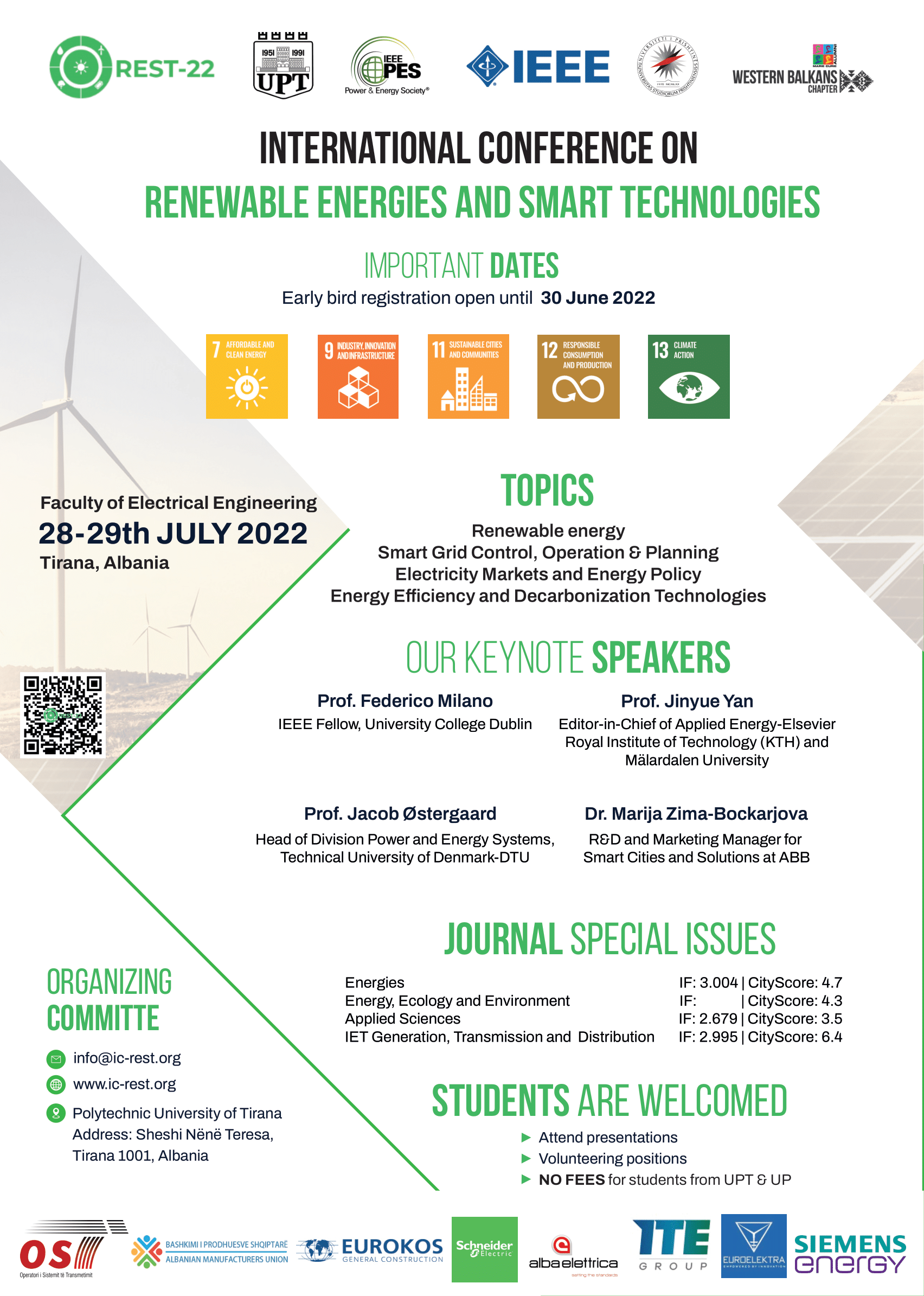 International Conference on Renewable Energies and Smart Technologies