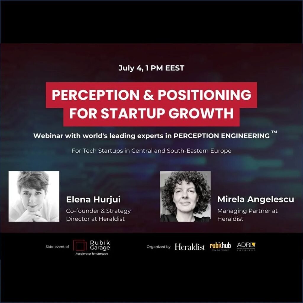 Join an exclusive webinar on 𝐏𝐞𝐫𝐜𝐞𝐩𝐭𝐢𝐨𝐧 & 𝐏𝐨𝐬𝐢𝐭𝐢𝐨𝐧𝐢𝐧𝐠 𝐟𝐨𝐫 𝐒𝐭𝐚𝐫𝐭𝐮𝐩 𝐆𝐫𝐨𝐰𝐭𝐡 with the world’s leading experts in Perception Engineering™ from Heraldist!